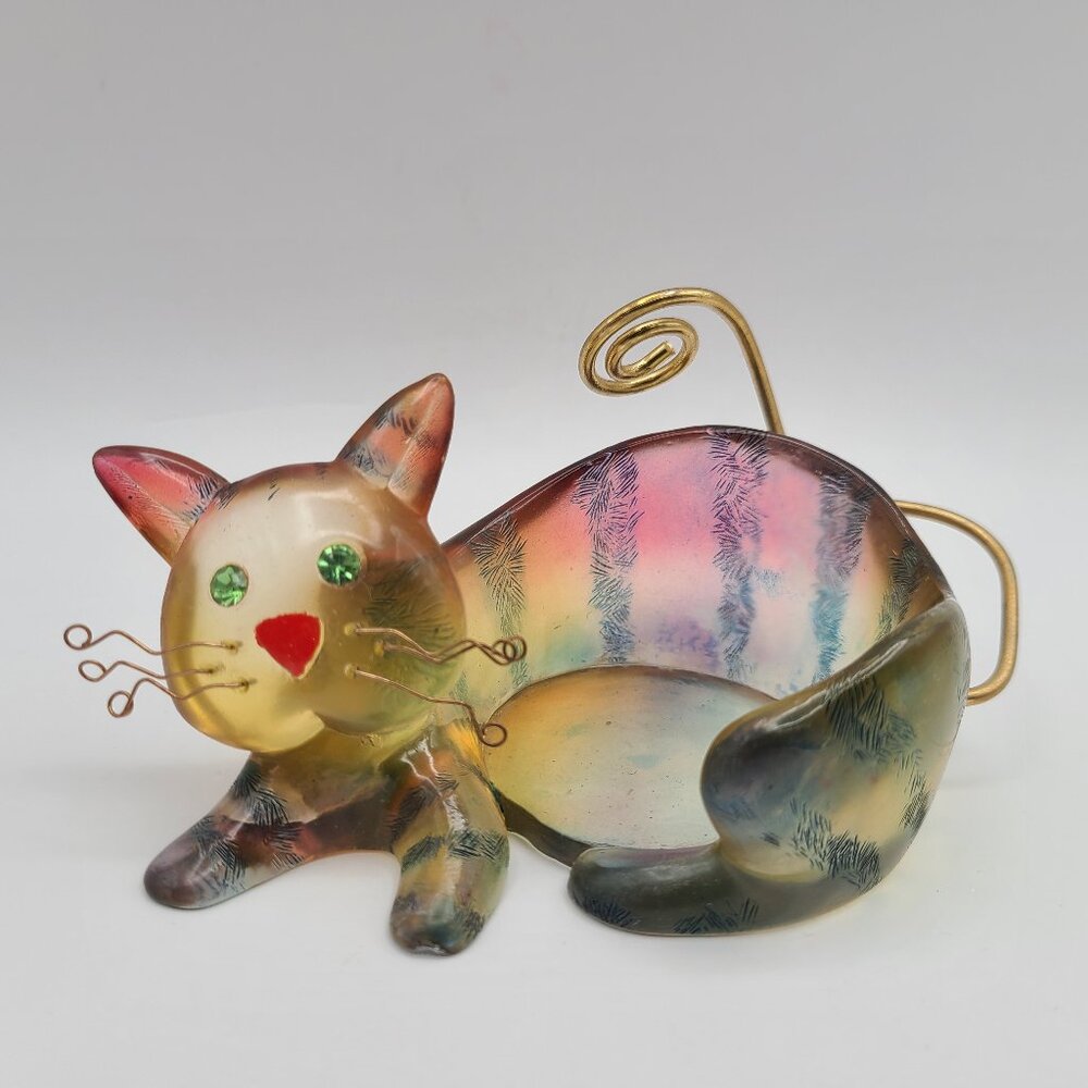 BUNDLE ADD-ON Multicolor Acrylic Cat Tealight Candle Holder Votive AS IS